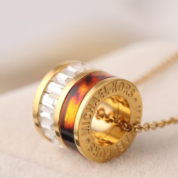 Michael Kors Resin Circle Necklace - Picture 3 of 7